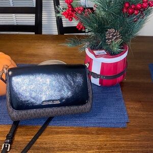 Michael Kors Black and Brown Crossbody Bag